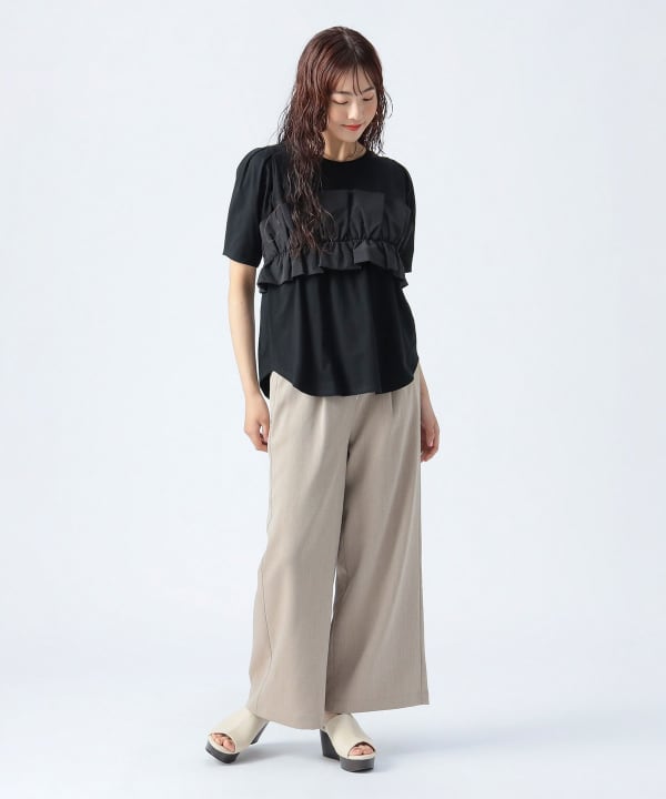 eimy istoire ビスチェドッキングTシャツ ビスチェドッキングTシャツ（4-0324-5-23-001）｜fredy emue