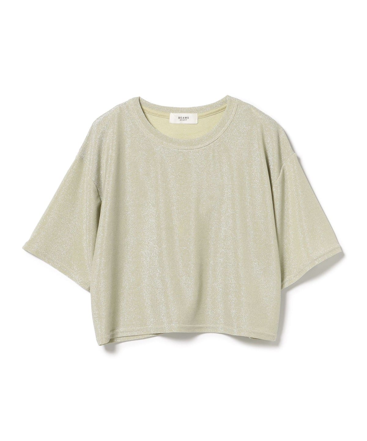 ラメ クロップド Tシャツ Tシャツ・カットソー WOMEN YELLOW ONE SIZE ラメ クロップド Tシャツ Tシャツ・カットソー WOMEN YELLOW ONE SIZE