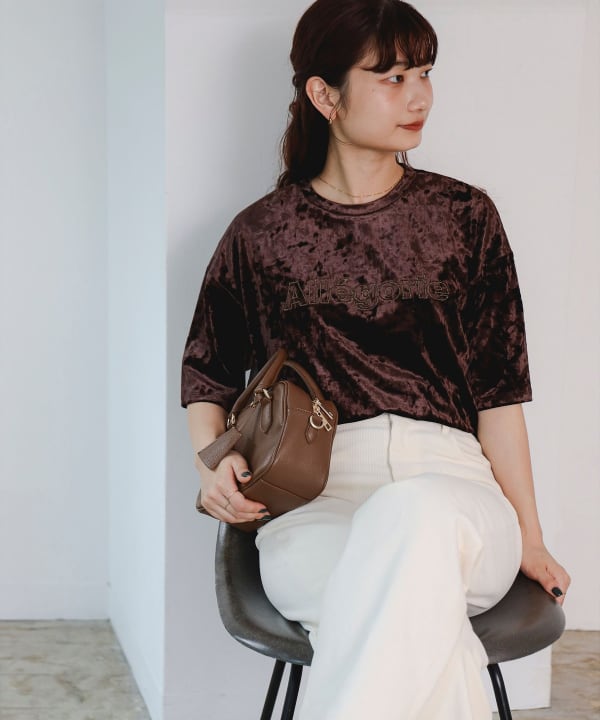 GQ1346◇Reminiscence : ヴィンテージ ロゴ刺繍 サテン green edge