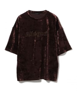 刺繍ロゴ ベロア Tシャツ