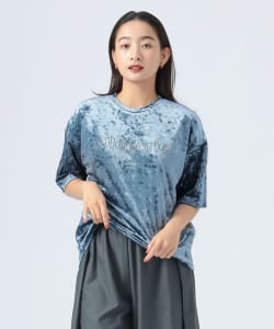 刺繍ロゴ ベロア Tシャツ