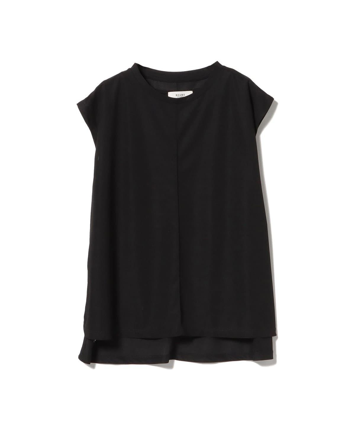 ラメ タンクトップ × シアー ノースリーブ トップス(セットアイテム) Tシャツ・カットソー WOMEN BLACK×BLACK ONE SIZE ラメ タンクトップ × シアー ノースリーブ トップス(セットアイテム) Tシャツ・カットソー WOMEN BLACK×BLACK ONE SIZE