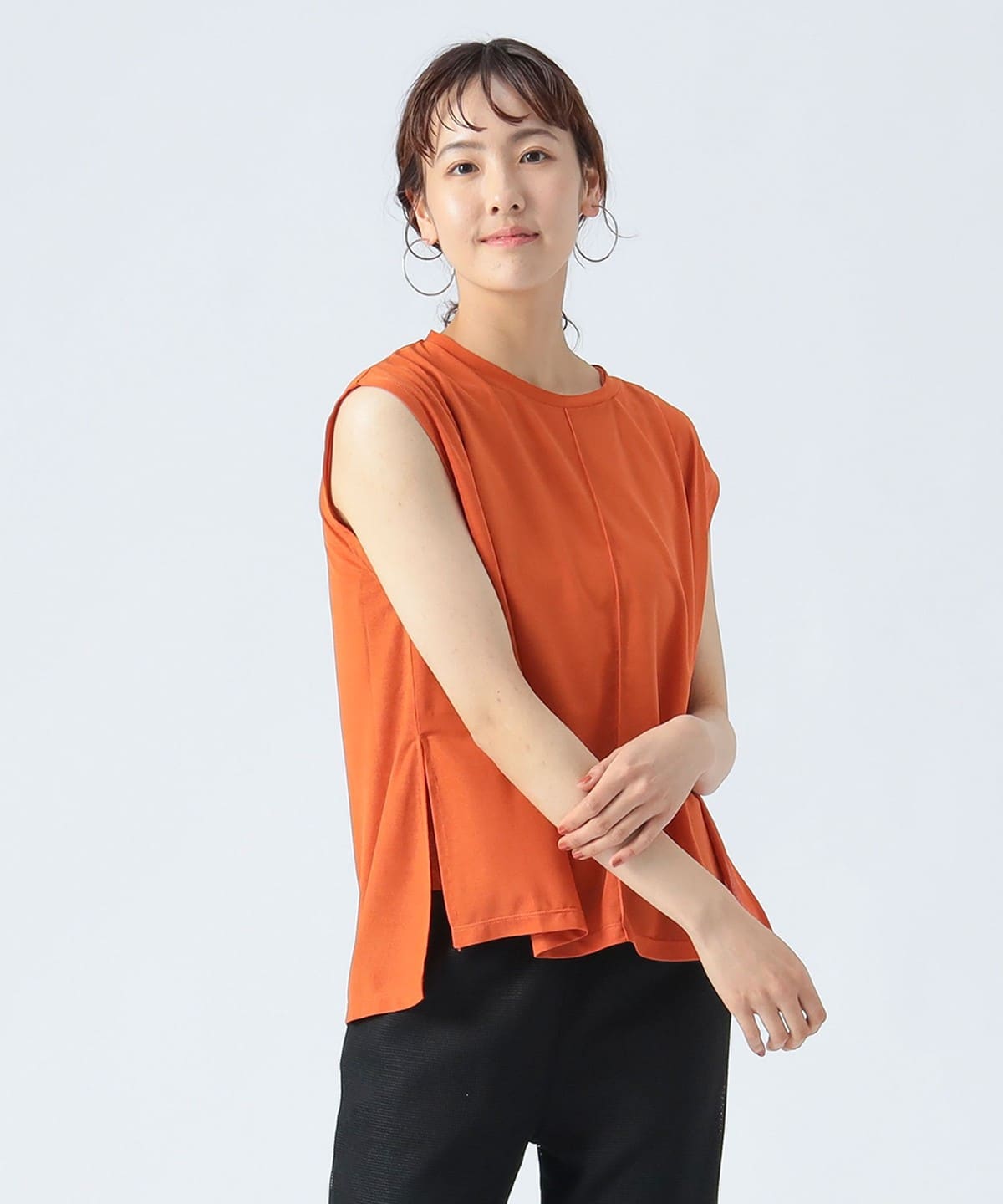 ラメ タンクトップ × シアー ノースリーブ トップス(セットアイテム) Tシャツ・カットソー WOMEN ORANGE×ORANGE ONE SIZE ラメ タンクトップ × シアー ノースリーブ トップス(セットアイテム) Tシャツ・カットソー WOMEN ORANGE×ORANGE ONE SIZE