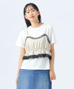 レース サテン ビスチェ × Tシャツ