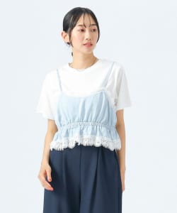 レース サテン ビスチェ × Tシャツ