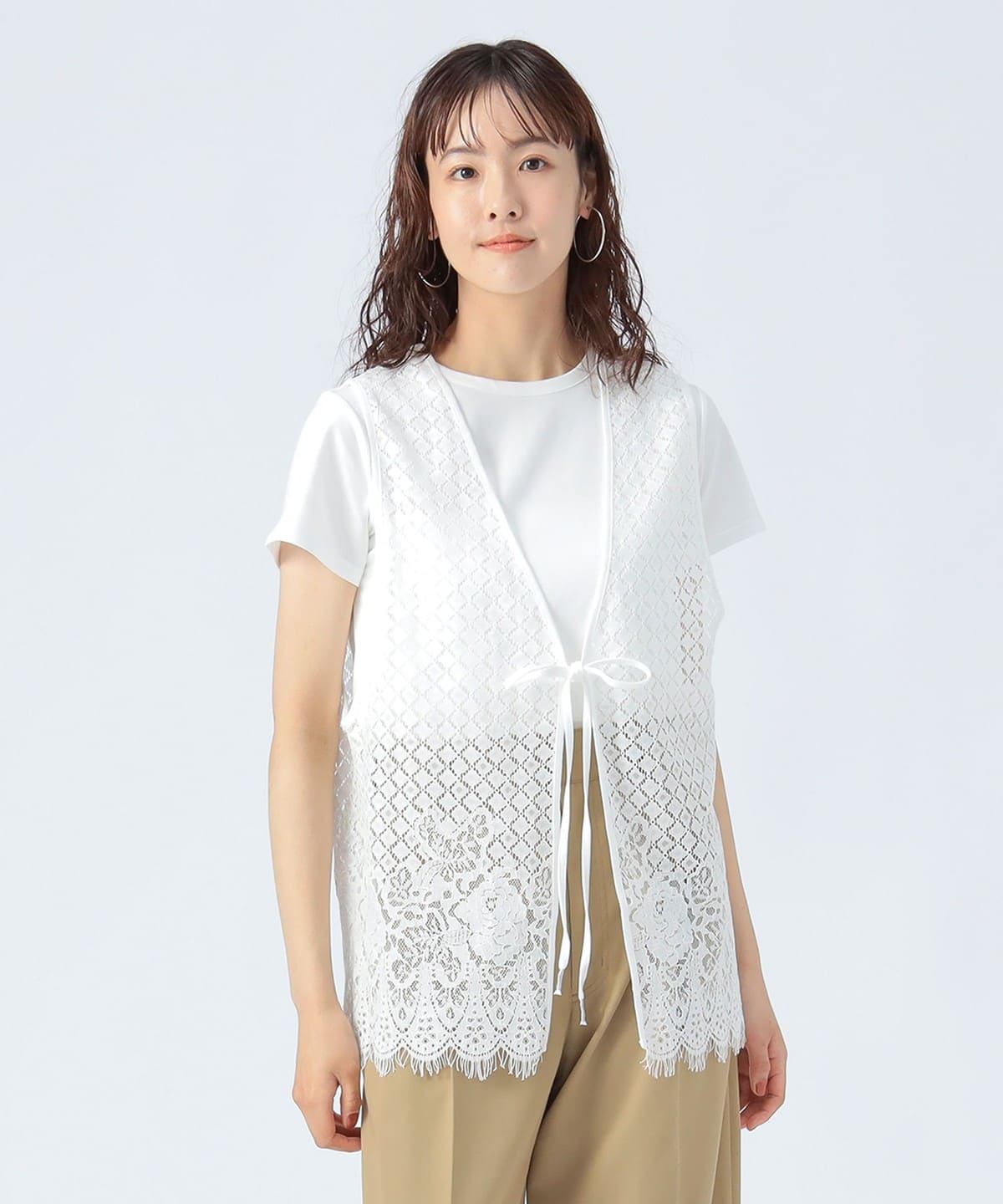 BEAMS HEART（ビームス ハート）レースベスト × Tシャツ（Tシャツ