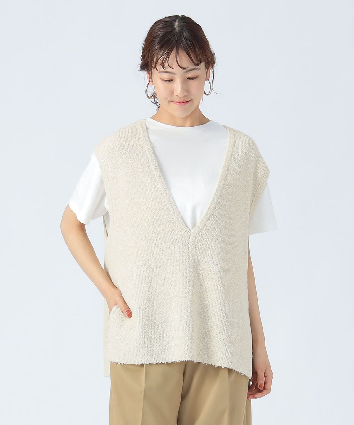 BEAMS HEART（ビームス ハート）アクリルコットン ニット ベスト
