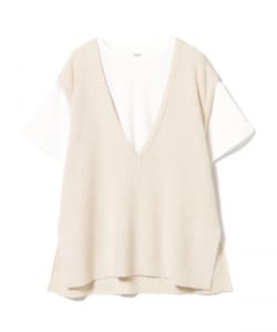 Vネック ニット ベスト × Tシャツ（セットアイテム）