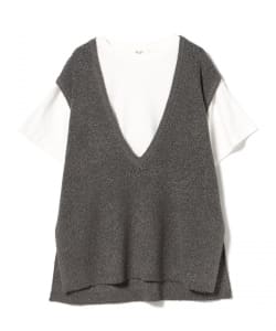 Vネック ニット ベスト × Tシャツ（セットアイテム）