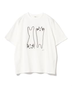 アート ネコ刺繍 Tシャツ