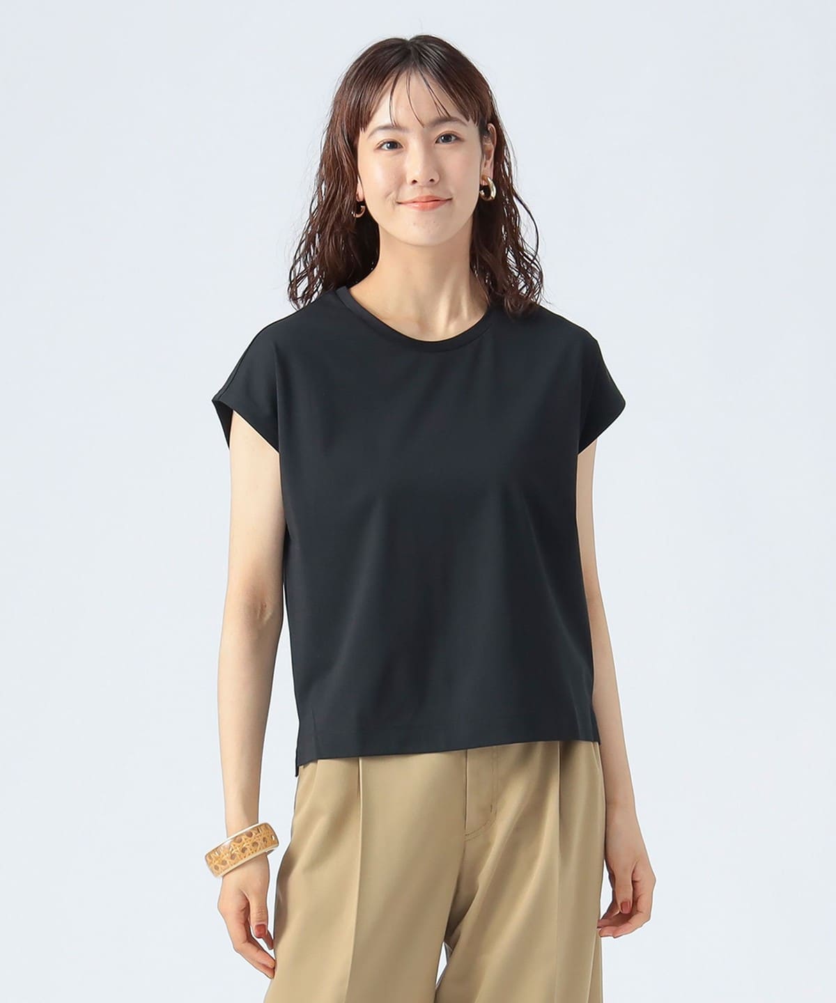 ユーティリティ フレンチスリーブ Tシャツ Tシャツ・カットソー WOMEN BLACK ONE SIZE ユーティリティ フレンチスリーブ Tシャツ Tシャツ・カットソー WOMEN BLACK ONE SIZE