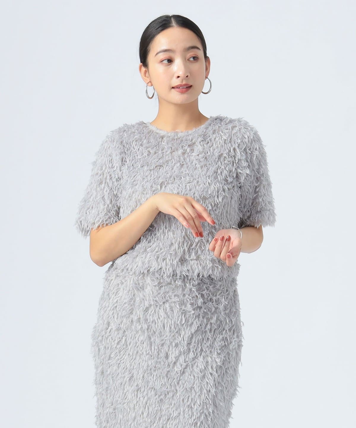 フェザー ハーフスリーブ プルオーバー Tシャツ・カットソー WOMEN GREY ONE SIZE フェザー ハーフスリーブ プルオーバー Tシャツ・カットソー WOMEN GREY ONE SIZE