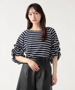 【+10%ポイントUP】タック バルーンスリーブ シルケット プルオーバー