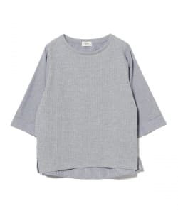 【+10%ポイントUP】ワッフル × ストライプ プルオーバー