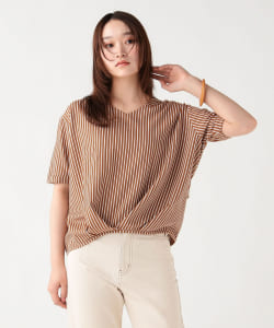 【+10%ポイントUP】ストライプ ジャカード カットソー