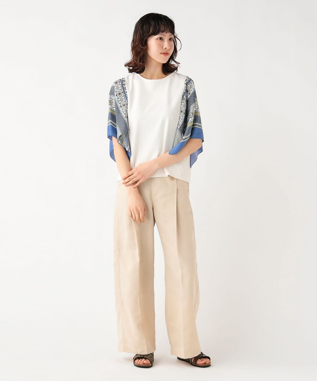 BEAMS HEART（ビームス ハート）袖 スカーフ プルオーバー（Tシャツ 