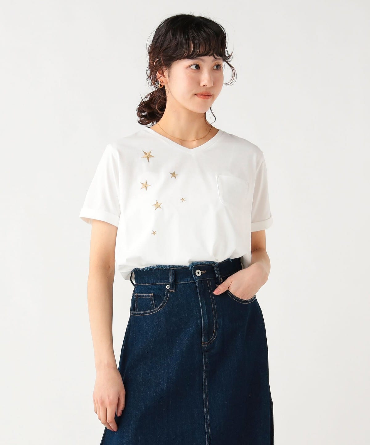 BEAMS HEART(ビームス ハート)星 刺繍 Tシャツ(Tシャツ・カットソー BEAMS HEART(ビームス ハート)星 刺繍 Tシャツ(Tシャツ・カットソー