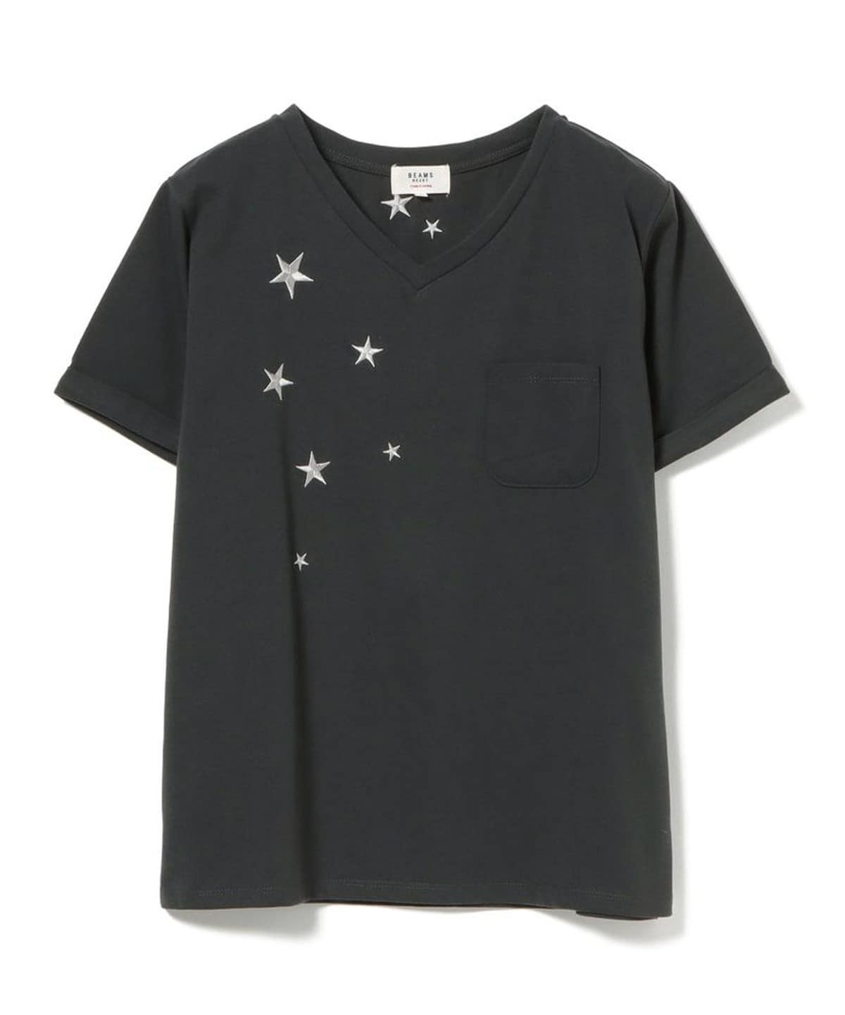 BEAMS 星柄シャツ BEAMS HEART（ビームス ハート）星 刺繍 Tシャツ（Tシャツ・カットソー