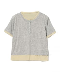 ヘンリーネック レイヤード プルオーバー