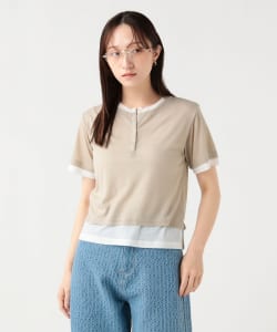 ヘンリーネック レイヤード プルオーバー