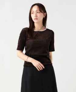 チョーカー付き シアー ベロア Tシャツ