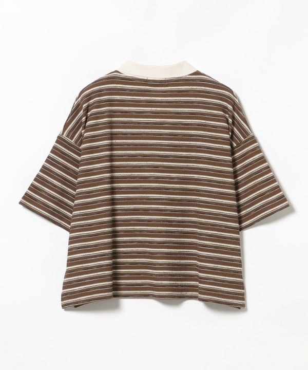 Waffle Border Polo Shirt BROW N②