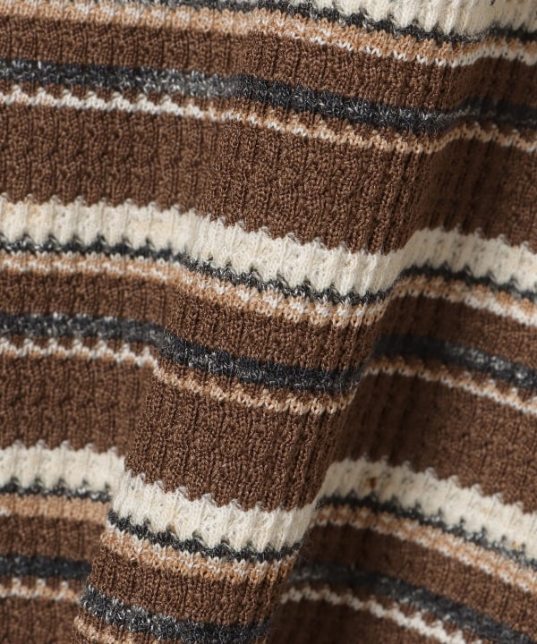 Waffle Border Polo Shirt BROW N②