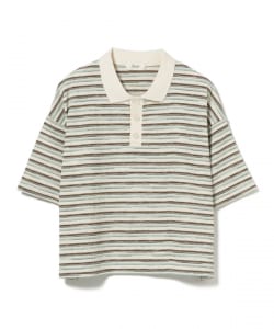 ワッフル ボーダー ポロシャツ