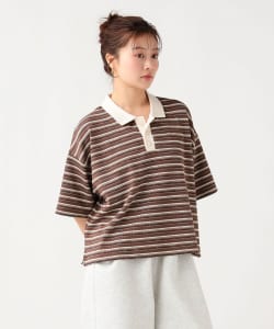 ワッフル ボーダー ポロシャツ