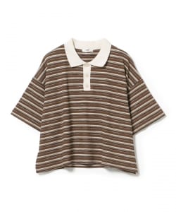 【10%OFFクーポン対象】ワッフル ボーダー ポロシャツ