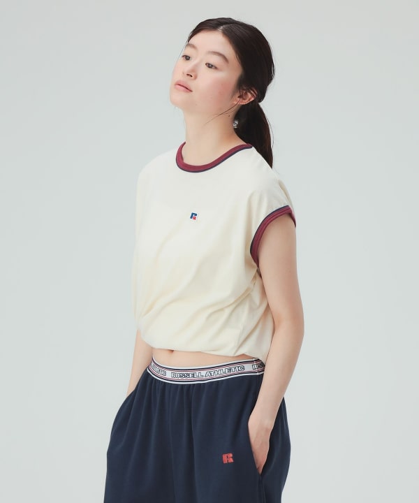 【10%OFFクーポン対象】【EXCLUSIVE】RUSSELL ATHLETIC / ノースリーブ 配色 Tシャツ