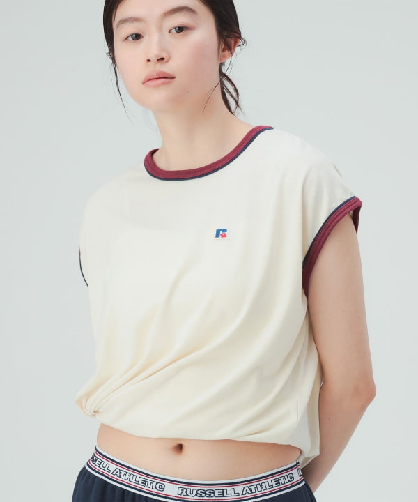 【10%OFFクーポン対象】【EXCLUSIVE】RUSSELL ATHLETIC / ノースリーブ 配色 Tシャツ