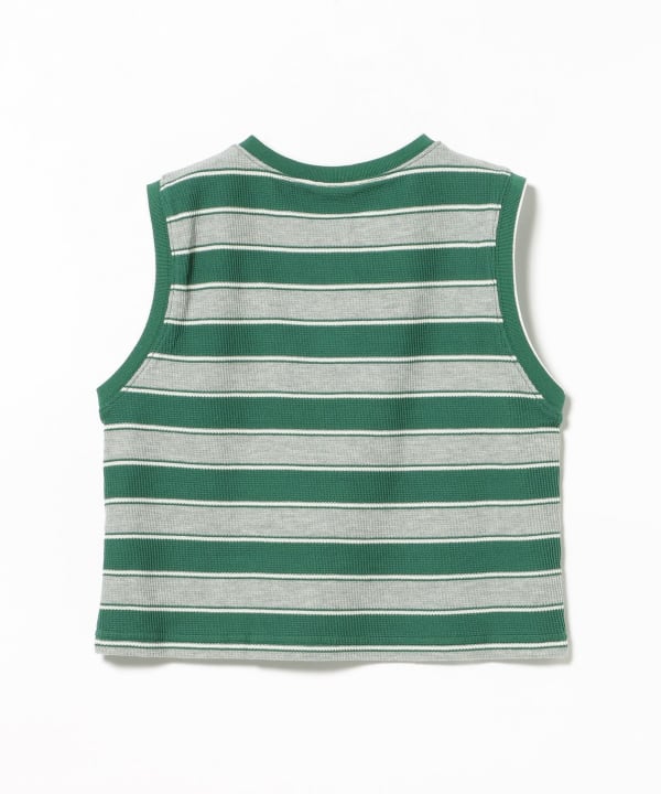【10%OFFクーポン対象】【EXCLUSIVE】RUSSELL ATHLETIC / ワッフル ボーダー ノースリーブ Tシャツ