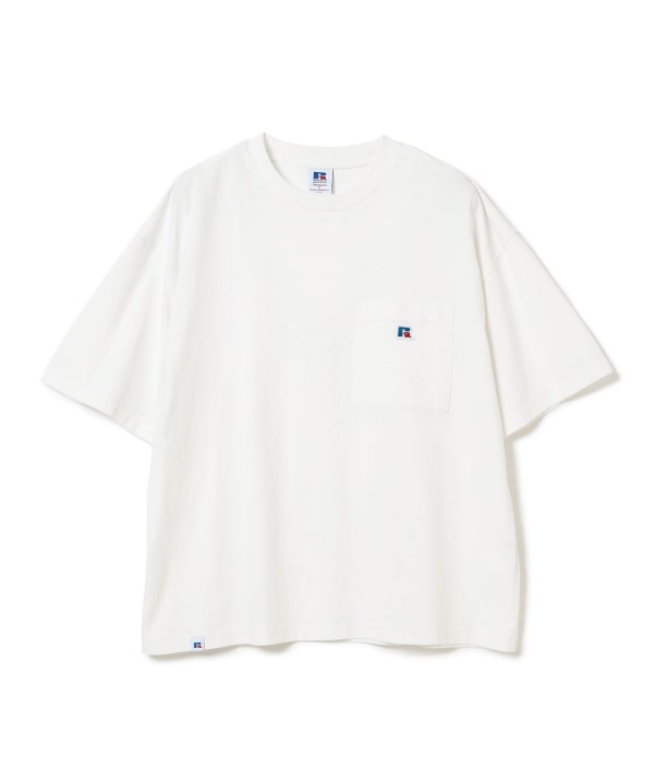 【10%OFFクーポン対象】【EXCLUSIVE】RUSSELL ATHLETIC / ポケット Tシャツ 左胸のポケットにアイコニックなイーグルロゴの刺繍