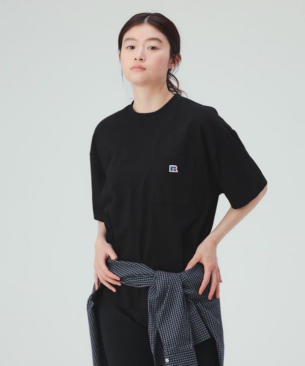 【10%OFFクーポン対象】【EXCLUSIVE】RUSSELL ATHLETIC / ポケット Tシャツ [H：171cm]