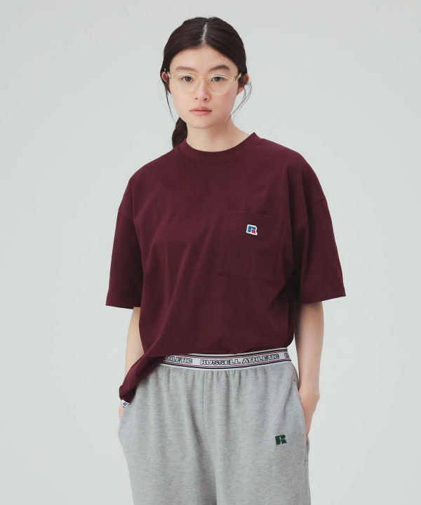 【10%OFFクーポン対象】【EXCLUSIVE】RUSSELL ATHLETIC / ポケット Tシャツ [H：171cm]