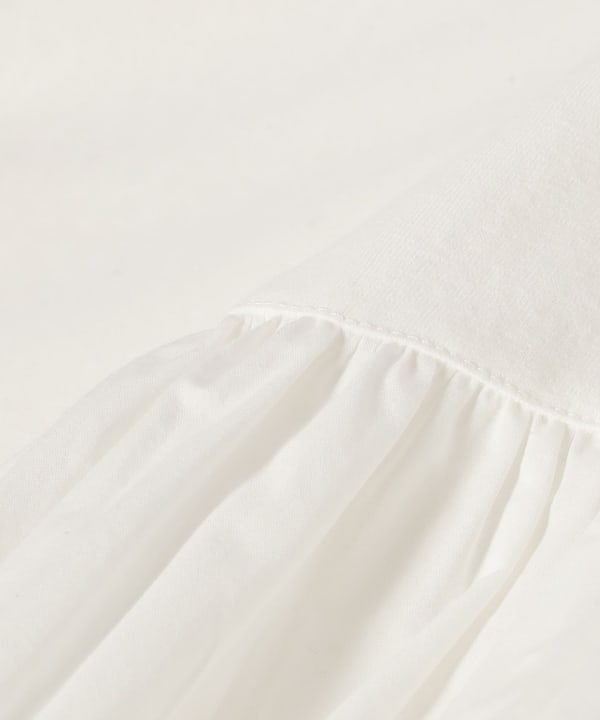 Frilled hem gathered T-shirt