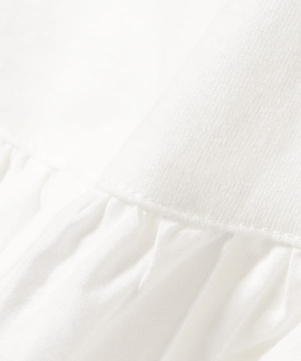 Frilled hem gathered T-shirt
