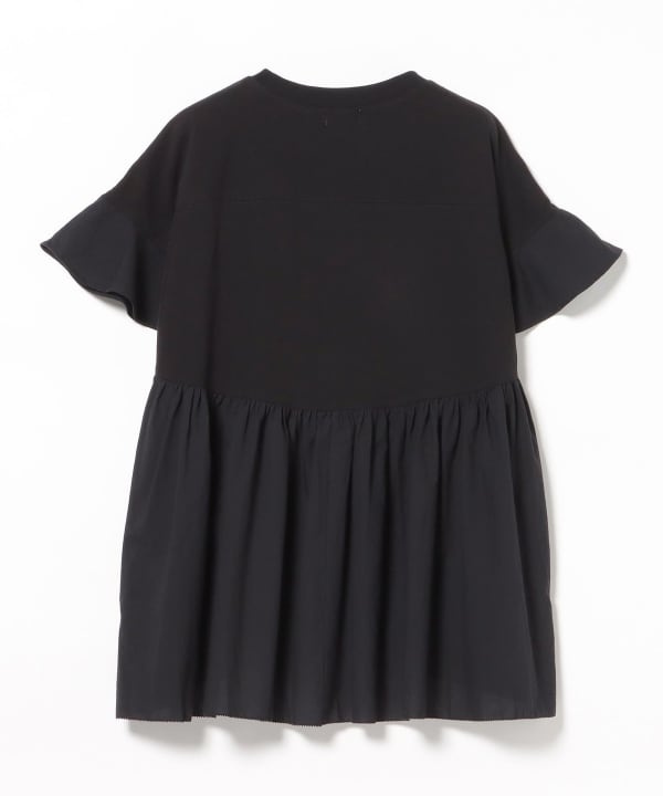 Frilled hem gathered T-shirt