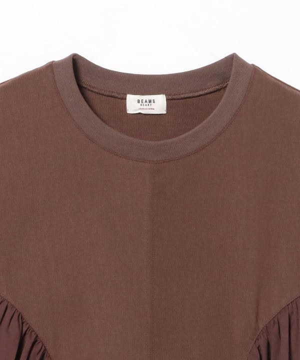 Frilled hem gathered T-shirt