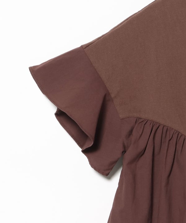 Frilled hem gathered T-shirt