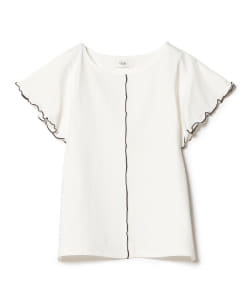 BEAMS HEART / 配色メロー フリルスリーブ プルオーバー