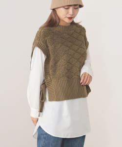 BEAMS HEART / ニットベスト ドッキングブラウス