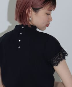 【3/13再降價】BEAMS HEART / 女裝 蕾絲袖 高領 上衣