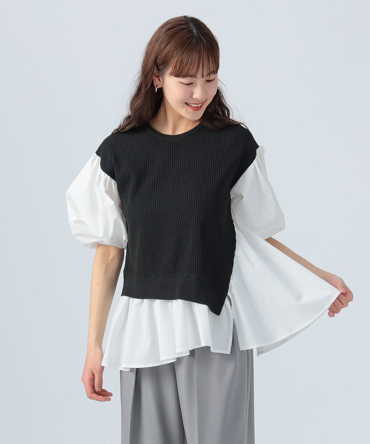 LADYMADE（レディメイド）｜ かぎ針ニットドッキングフリル