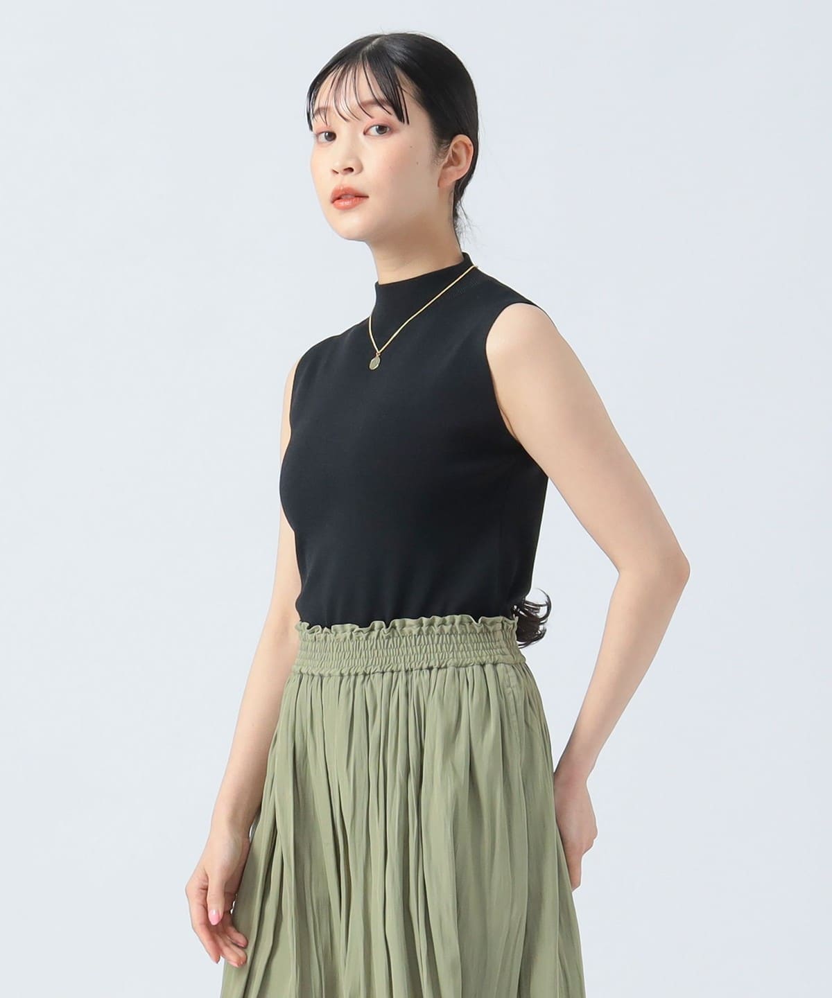 【6/5新規値下げ】ハイネック ノースリーブ プルオーバー Tシャツ・カットソー WOMEN BLACK ONE SIZE 【6/5新規値下げ】ハイネック ノースリーブ プルオーバー Tシャツ・カットソー WOMEN BLACK ONE SIZE