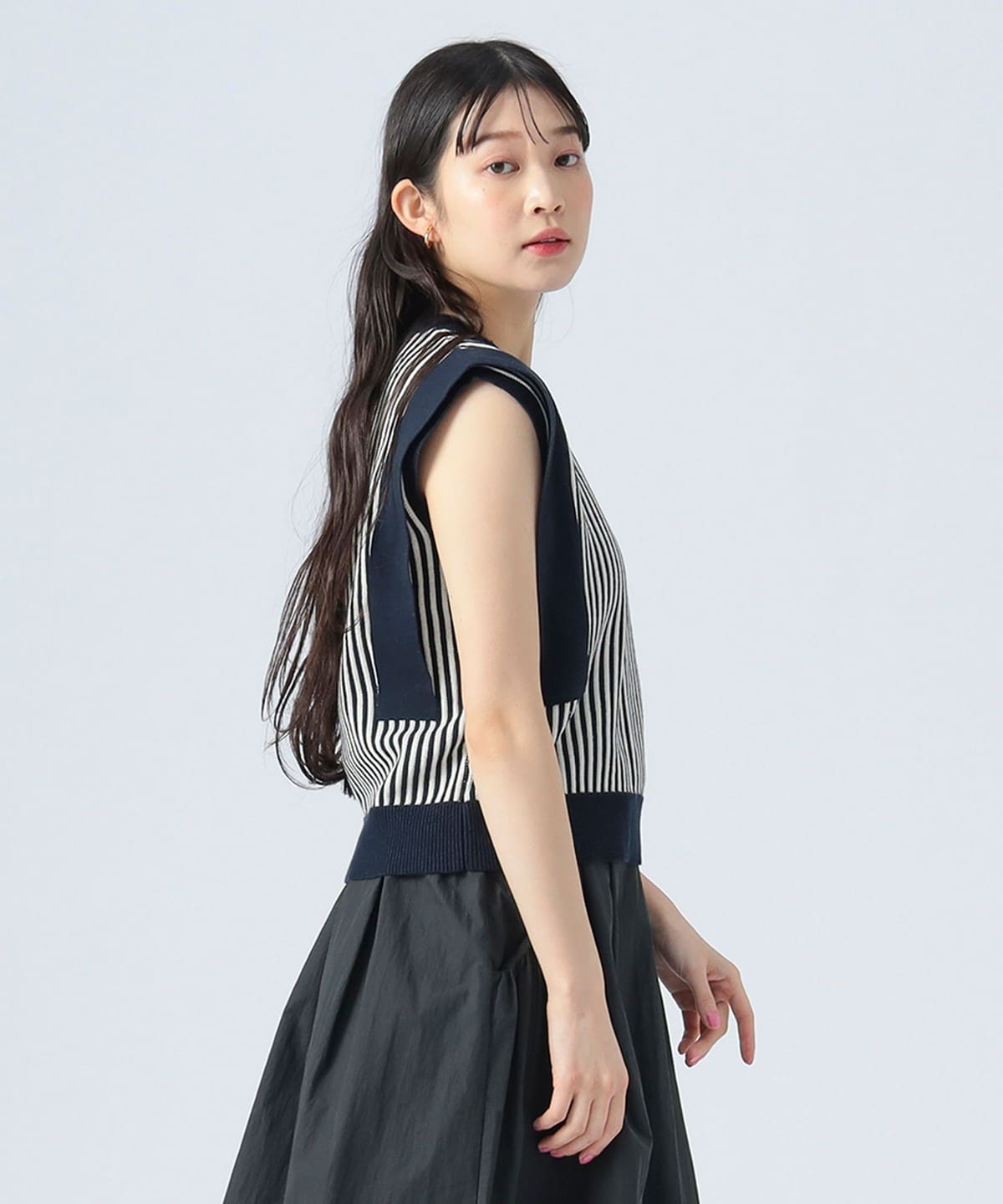 【6/5新規値下げ】ストライプ ノースリ プルオーバー トップス WOMEN NAVY ONE SIZE 【6/5新規値下げ】ストライプ ノースリ プルオーバー トップス WOMEN NAVY ONE SIZE