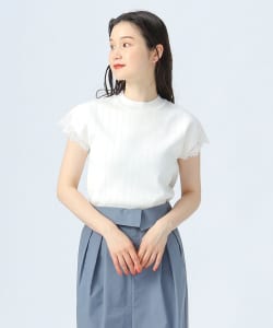 袖 レース ハイネック プルオーバー