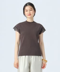 袖 レース ハイネック プルオーバー