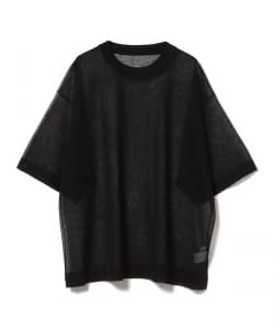 麻混 シアー ニットTシャツ